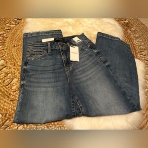 Judy Blue NWT High waisted wide legged jeans with distressed Hem size 1/25